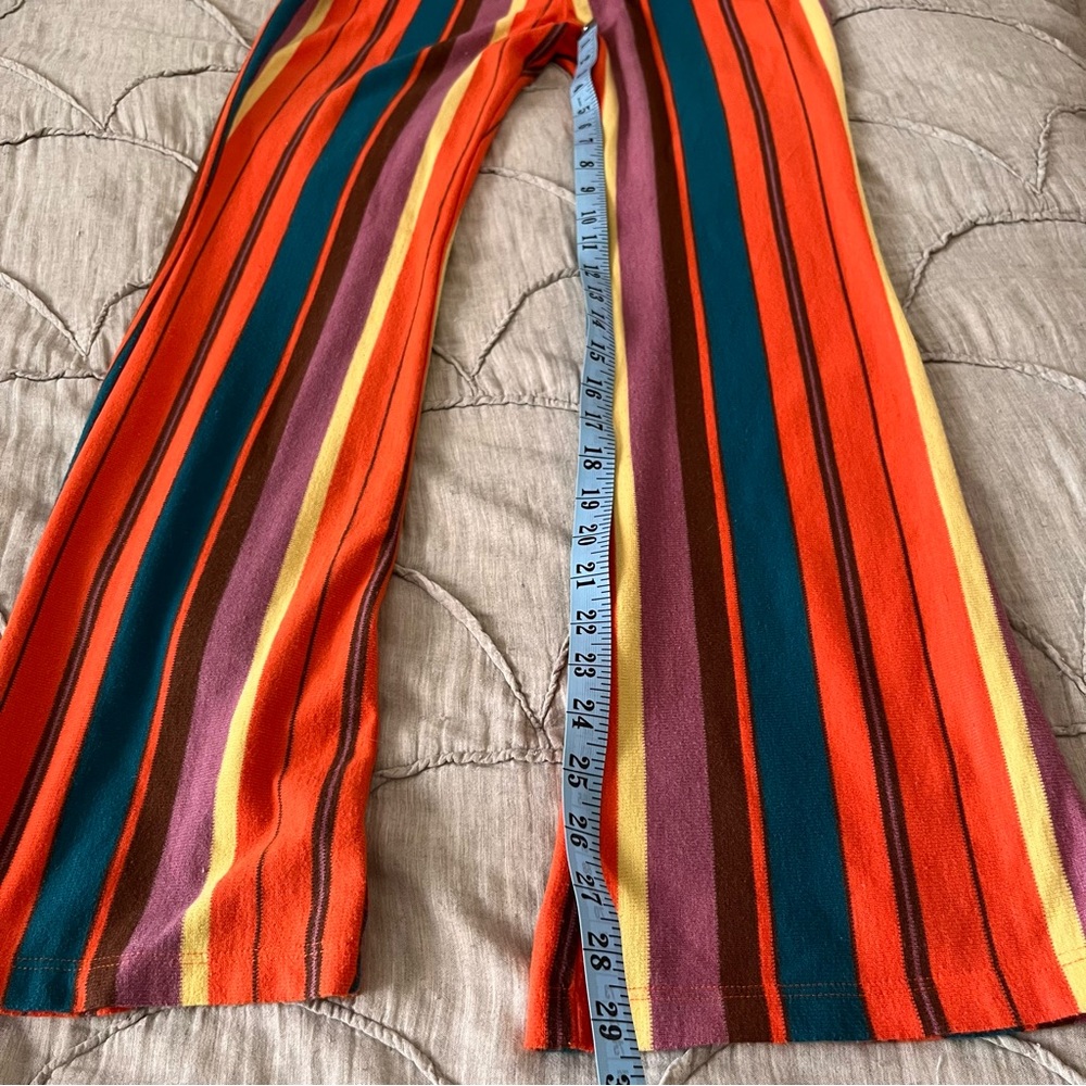 Urban Outfitters UO Bali Striped Low Rise Flare Pants Size XS Rainbow - Picture 11 of 11